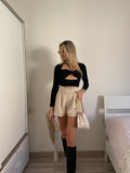 Short beige con cintura