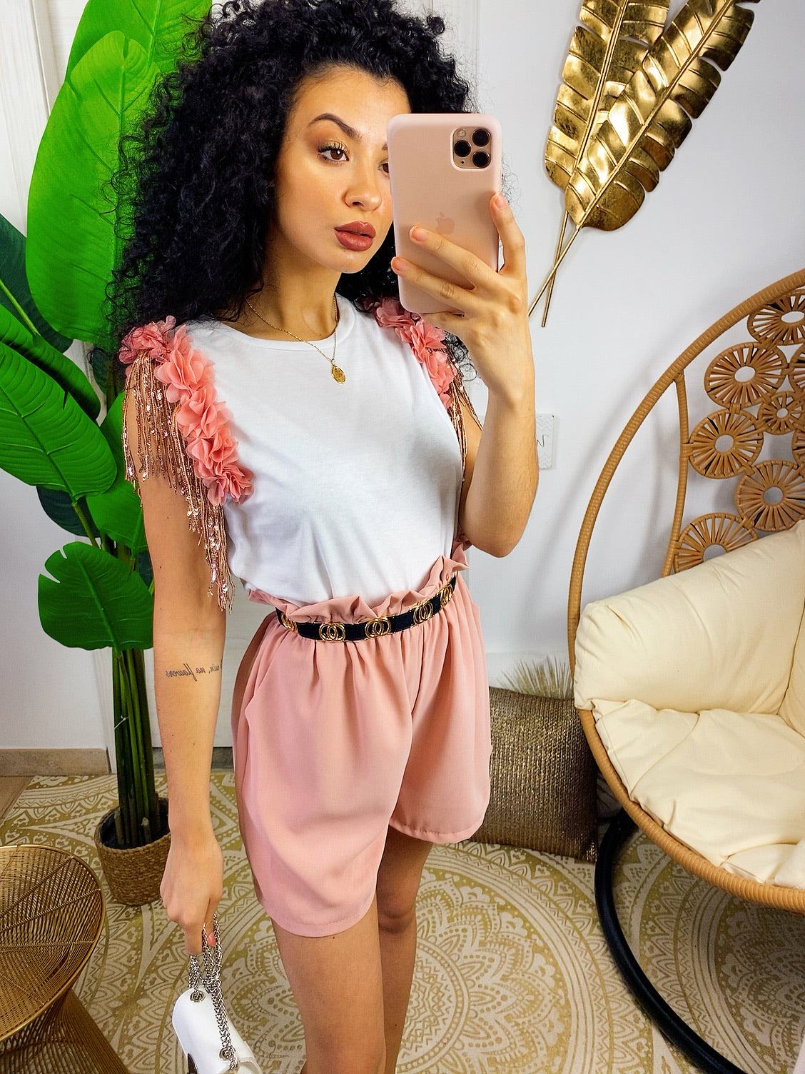 Short rosa con elastico