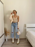 Top più camicia beige
