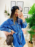 Abito Denim con borchie
