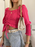 Top arricciato Fuxia