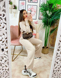 Completo Maglia e pantalone quality beige con cappuccio