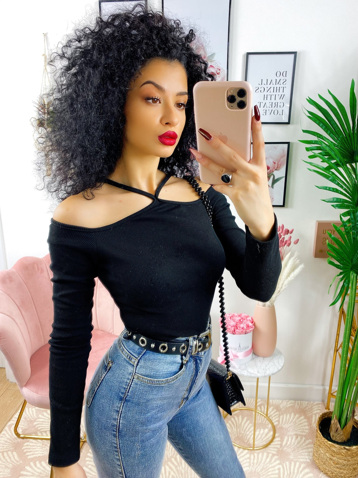 Crop top con incrocio collo