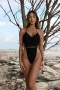 Body intero nero con catena oro