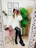 Maglione con frange bianco