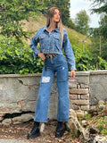 Giaccone di jeans con borchie