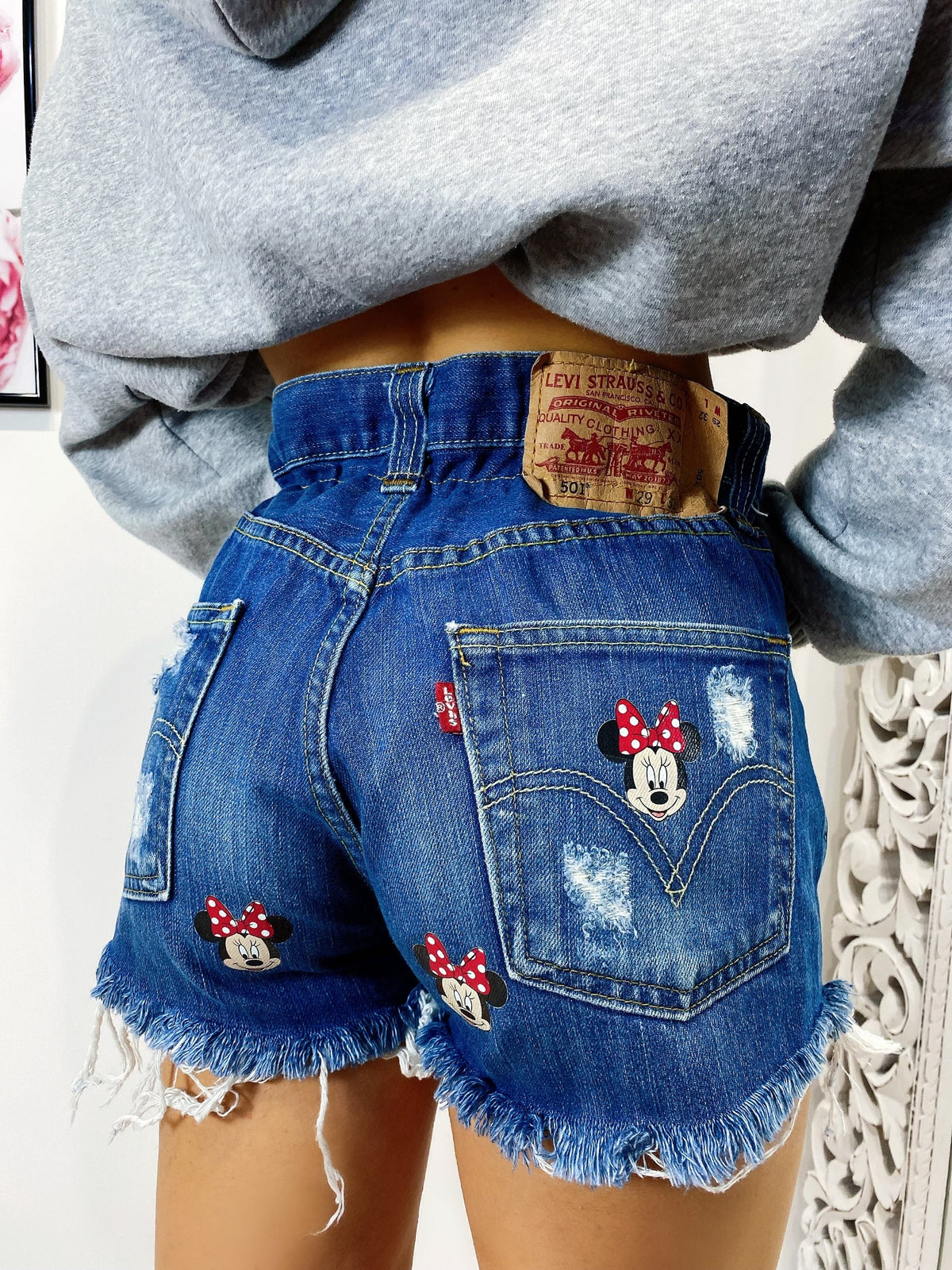 Short Levi’s Vintage stampa topolina con strappi