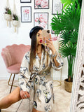 Abito a Kimono stampa cavallo beige