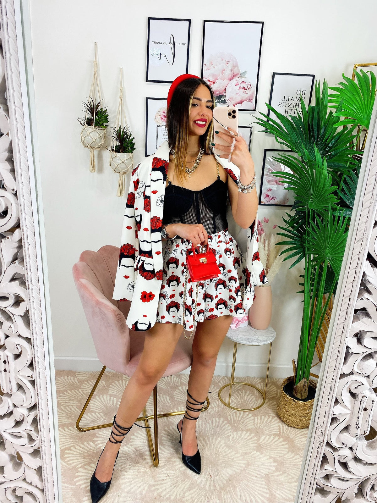 Completo giacca e pantalone dettaglio Rosso