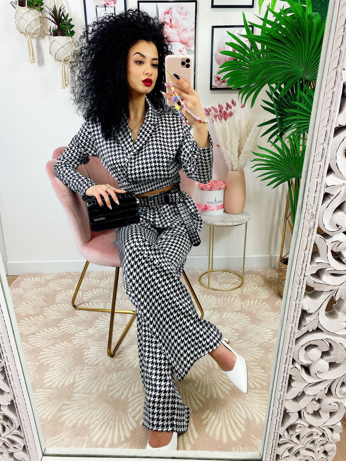 Completo pantalone e bluse  pied de poule