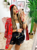 Giacca effetto bandana Rossa