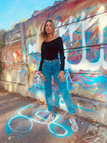 Top a costine con scollo a V