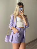 Completo giacca e Short lilla