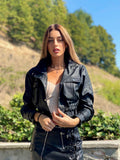 Giacca in eco-pelle con tasche