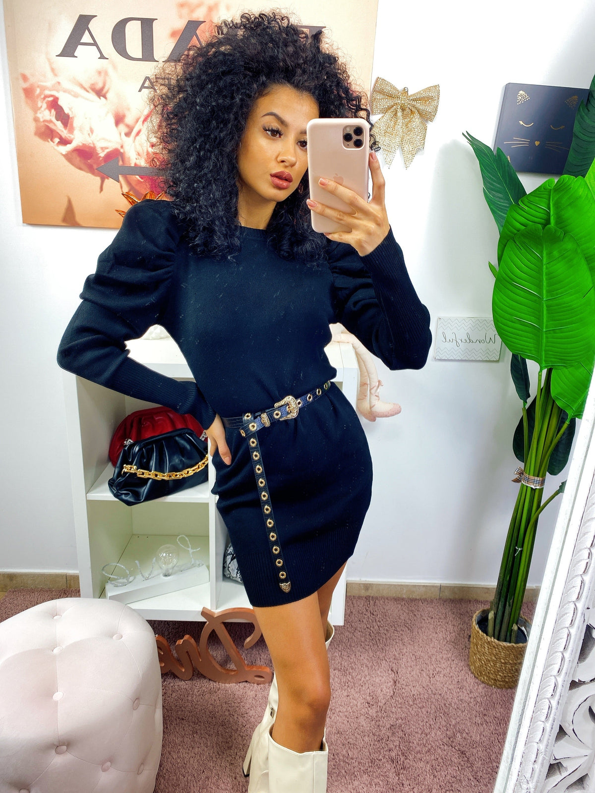Abito in maglia Nero