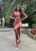 Completo top e gonna rosa