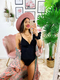 Body intero glitter con arricciature