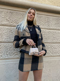 Giacca in tweed check marrone