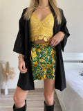 Top in pizzo giallo con pizzo