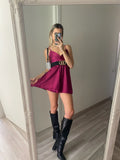 Tutina in raso ciliegia