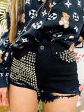 Short Nero con Borchie