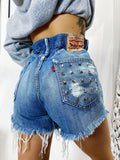 Short Levi’s Vintage con Borchie e dettagli Argento