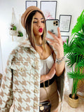 Giaccone pied de poule Beige