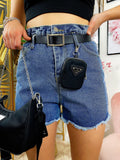 Short di jeans con borsetta