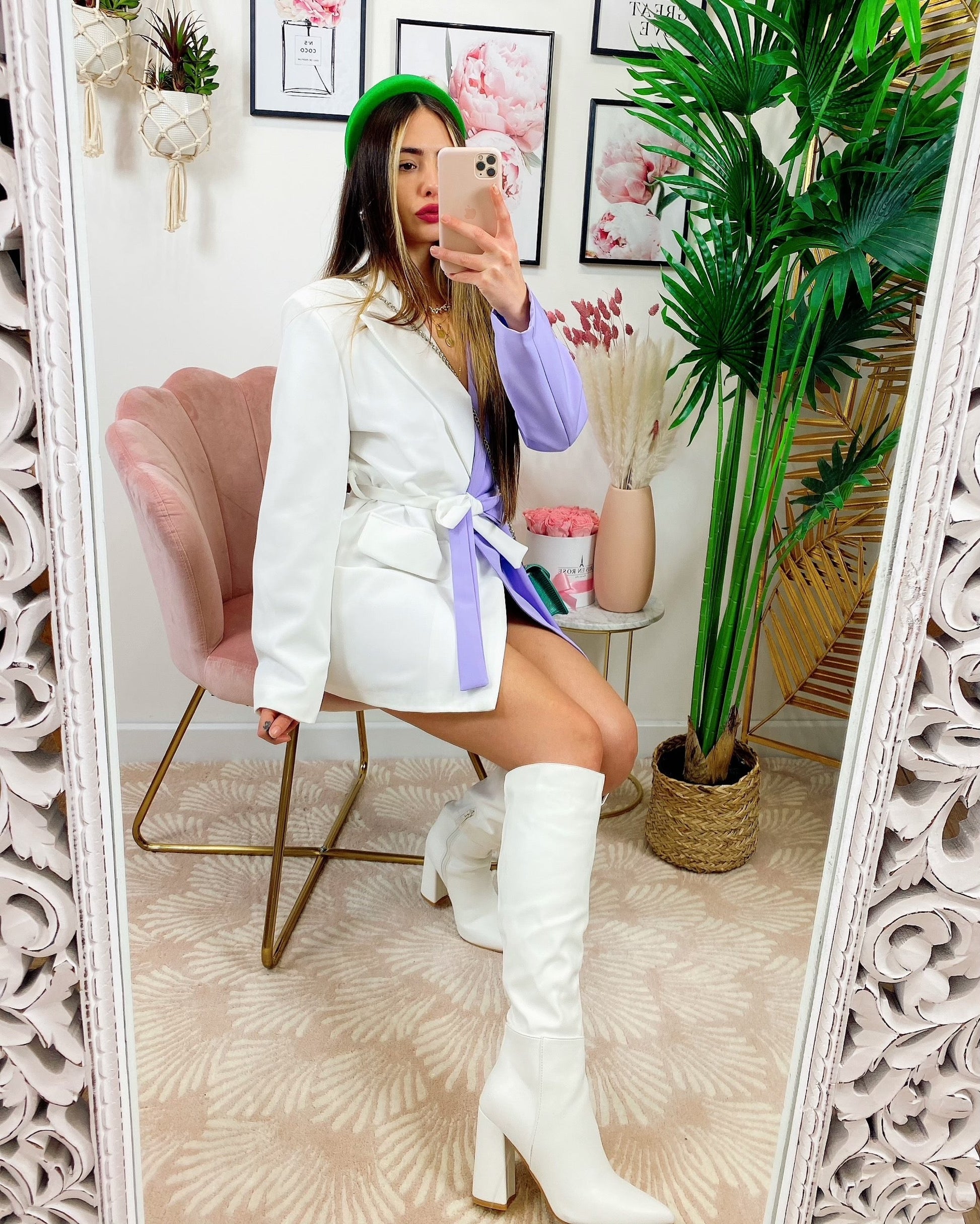Abito Blazer lilla/Bianco
