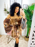 Abito a kimono maculato beige