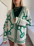 Cardigan influencer verde Top quality
