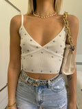 Top bianco con stelle
