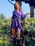 Abito in raso purple