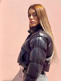 Piumino Crop nero