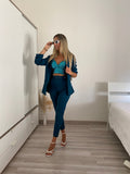 Completo giacca e pantalone Petrolio