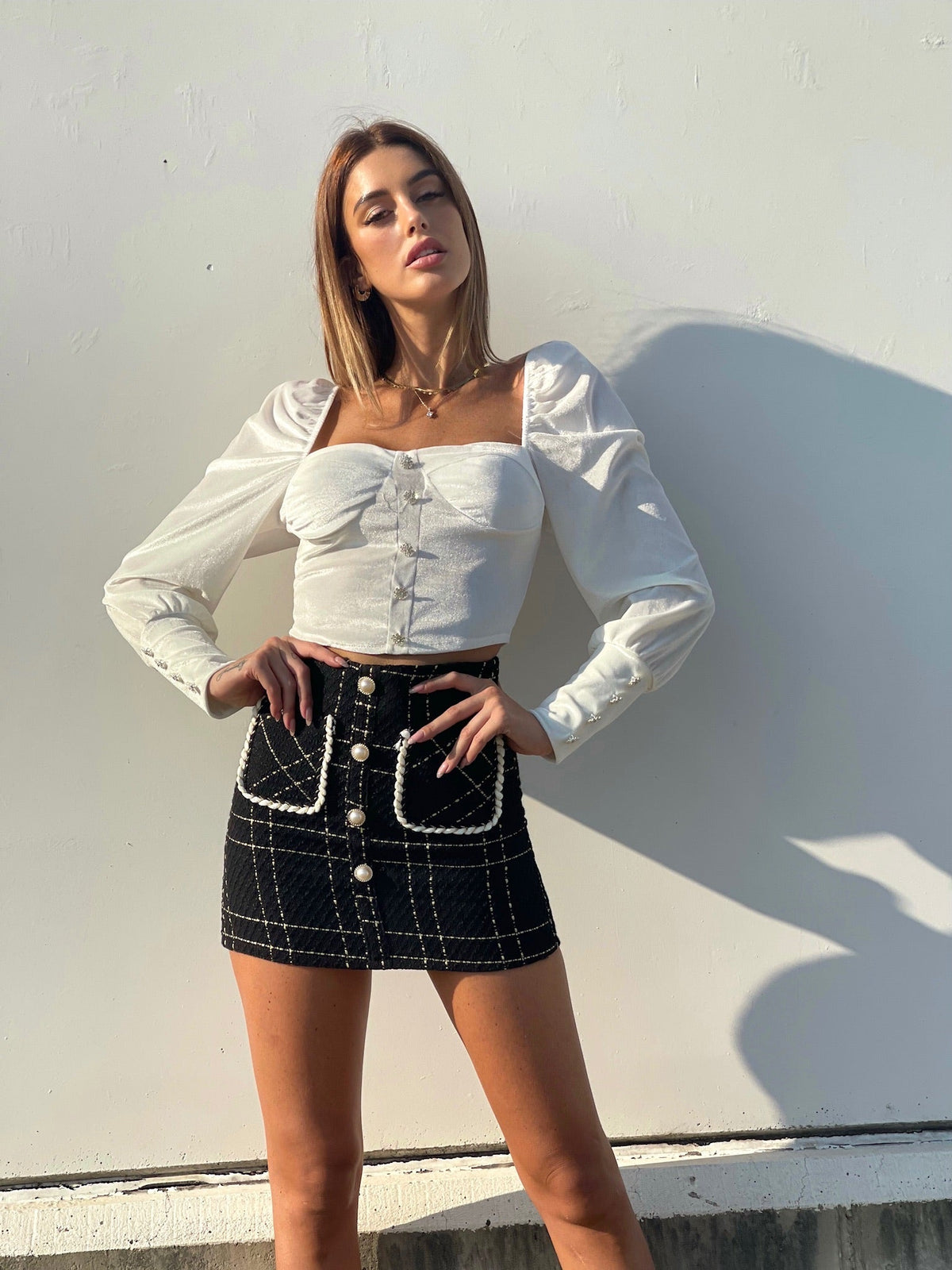 Maglia in ciniglia bianco