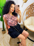 Maglia con spalline bombate rosa
