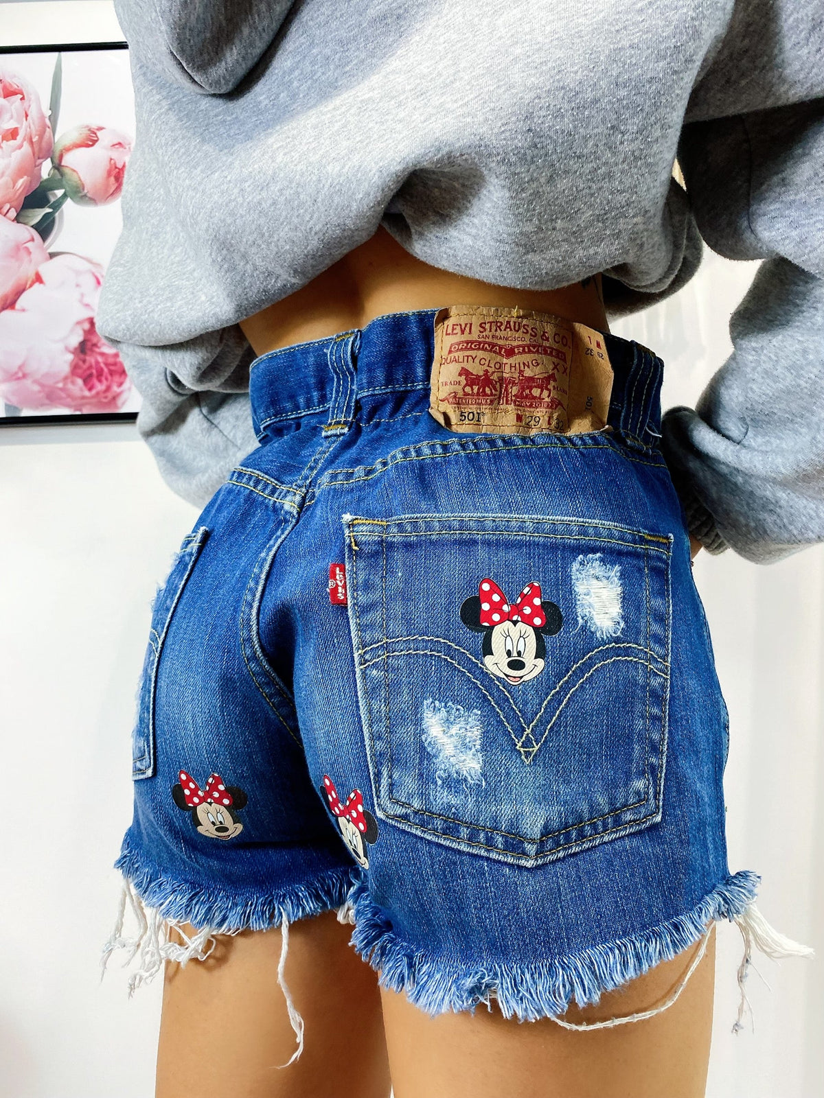 Short Levi’s Vintage stampa topolina con strappi