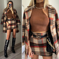 Cappotto check trama nude red