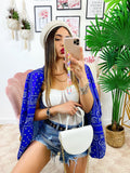 Giacca effetto bandana Blu