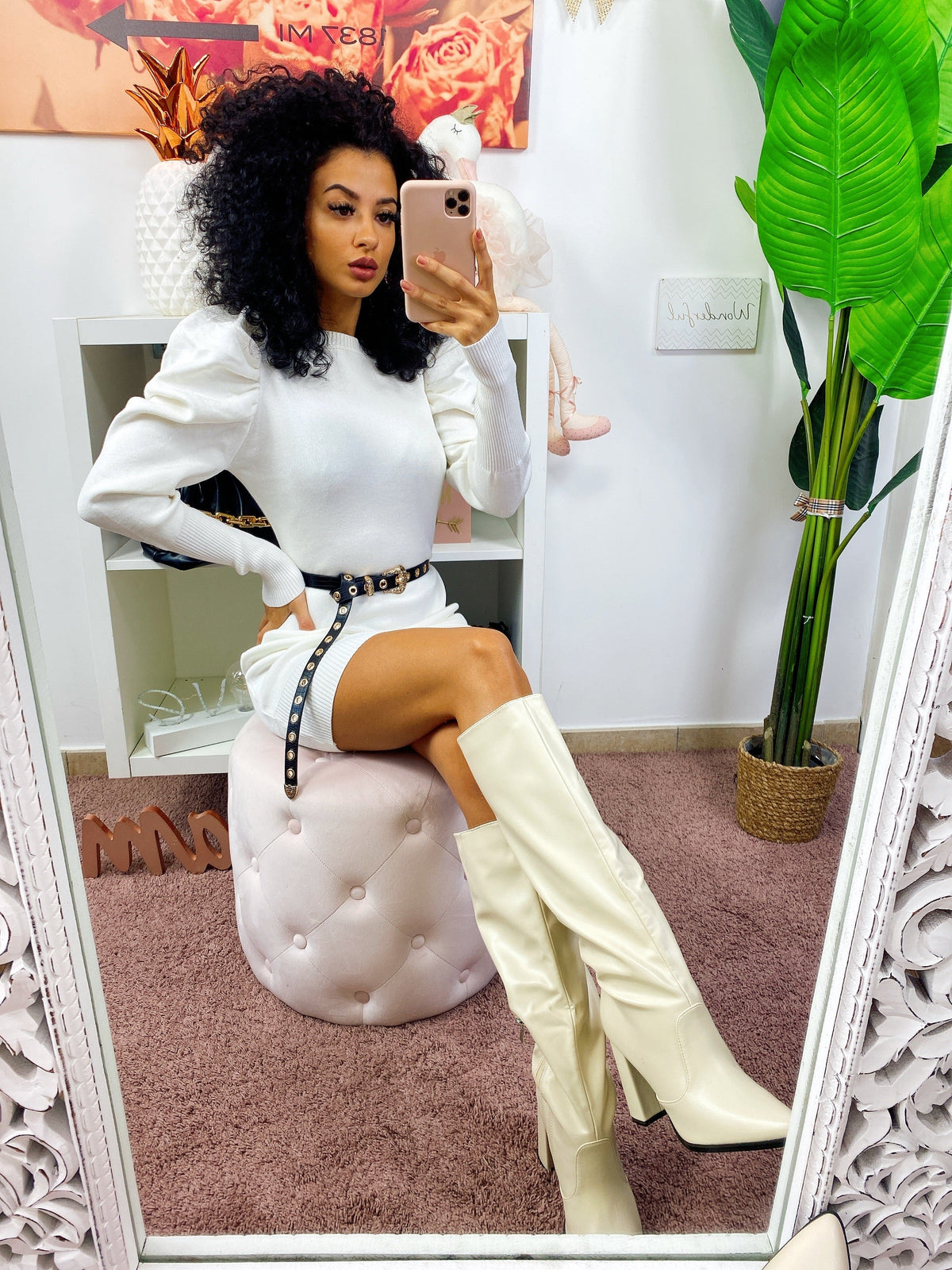 Abito in maglia Bianco
