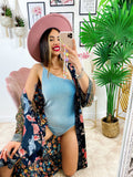Kimono in seta etnico base nera