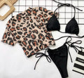 Bikini tre pezzi maculato compresa t-shirt