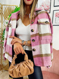 Giacca a quadri rosa