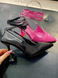 Sandali con strass fucsia
