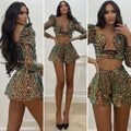 Completo top e short con paillettes gold