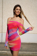 Abito multicolor con scollo