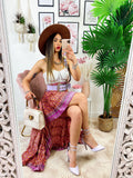 Gonna asimmetrica fuxia arancio