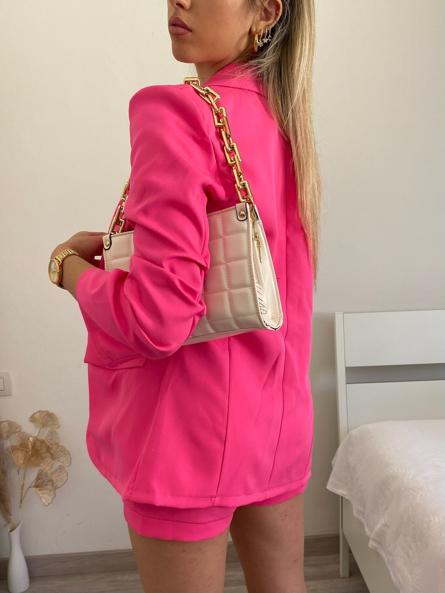 Completo giacca e Short Fuxia