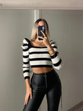Maglioncino crop a righe